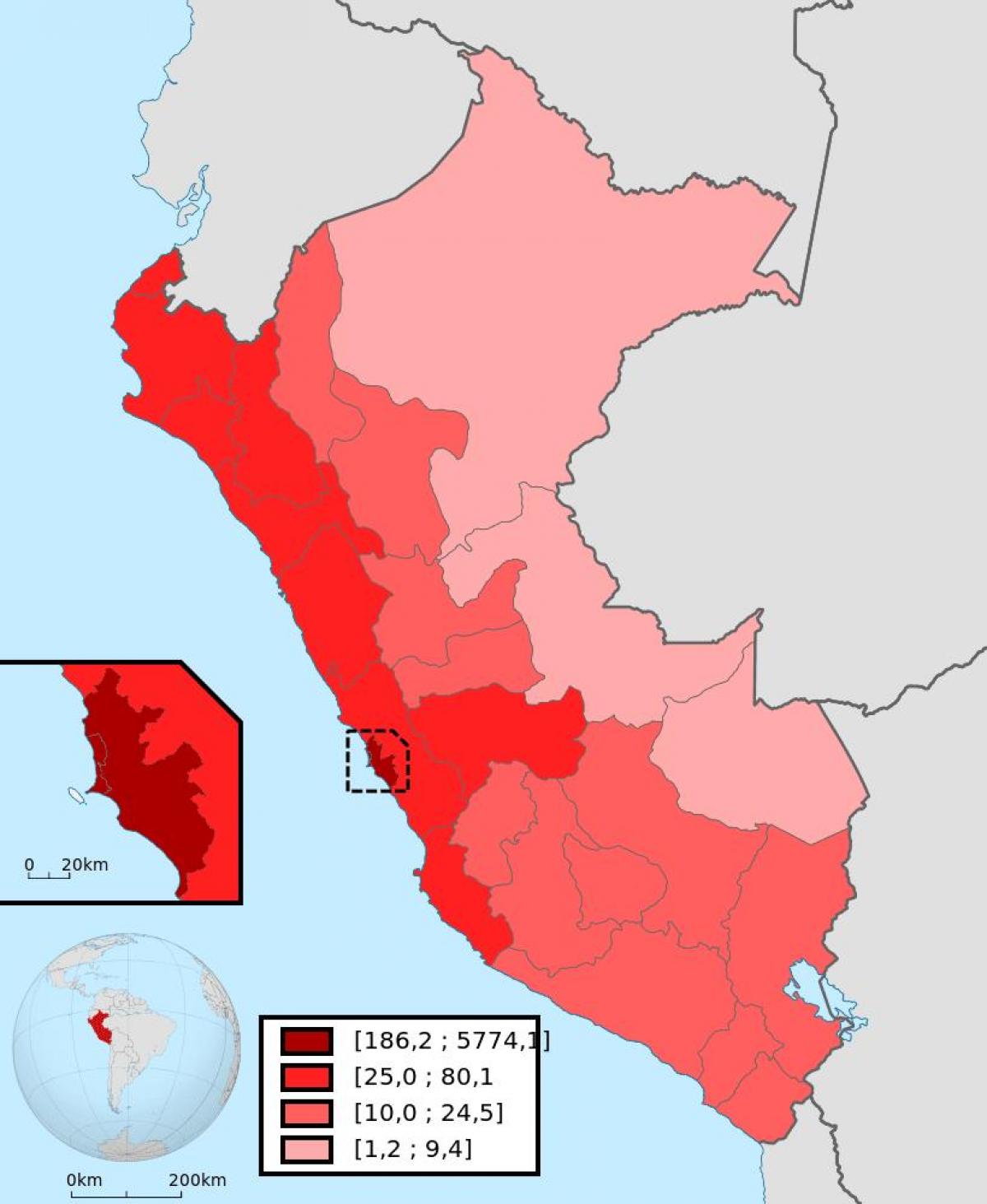 Peru wiani idadi ya watu ramani