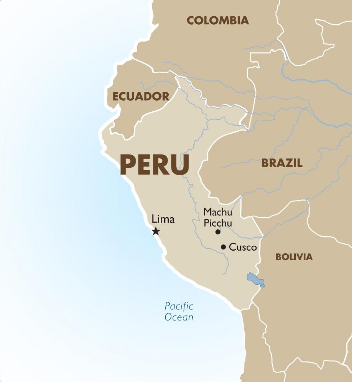 ramani ya Peru na nchi jirani