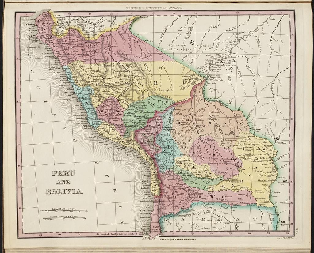 ramani ya kale ya Peru 