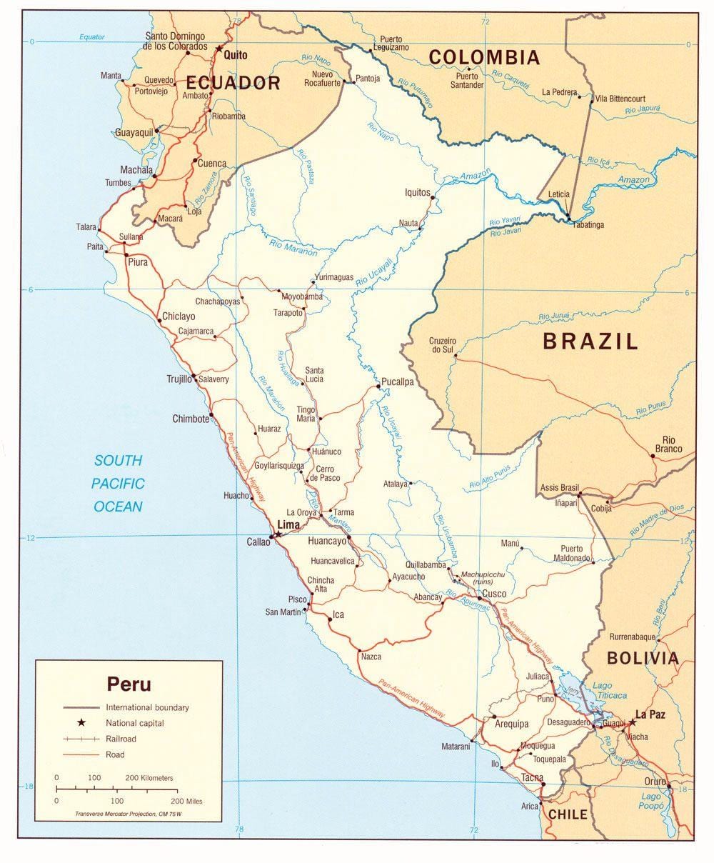 ramani ya Peru mataifa