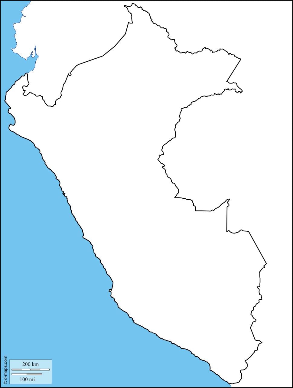 ramani ya tupu ramani ya Peru