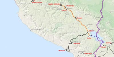 Peru treni ramani