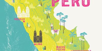 Ramani ya Peru kwa ajili ya watoto