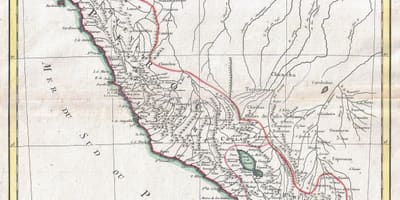 Ramani ya ramani ya zamani ya Peru